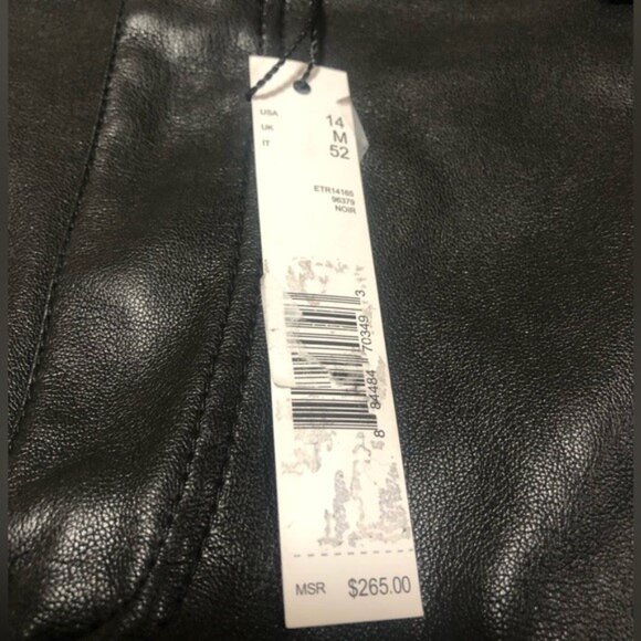 ELIE TAHARI VEGAN LEATHER PANT 14 NEW - Picture 5 of 5